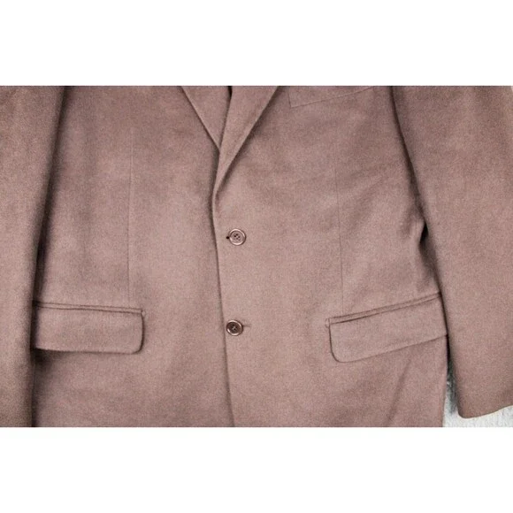 Louis Dell Olio Brown 100% Italian Cashmere Coat Blazer Jacket Mens Size 42R